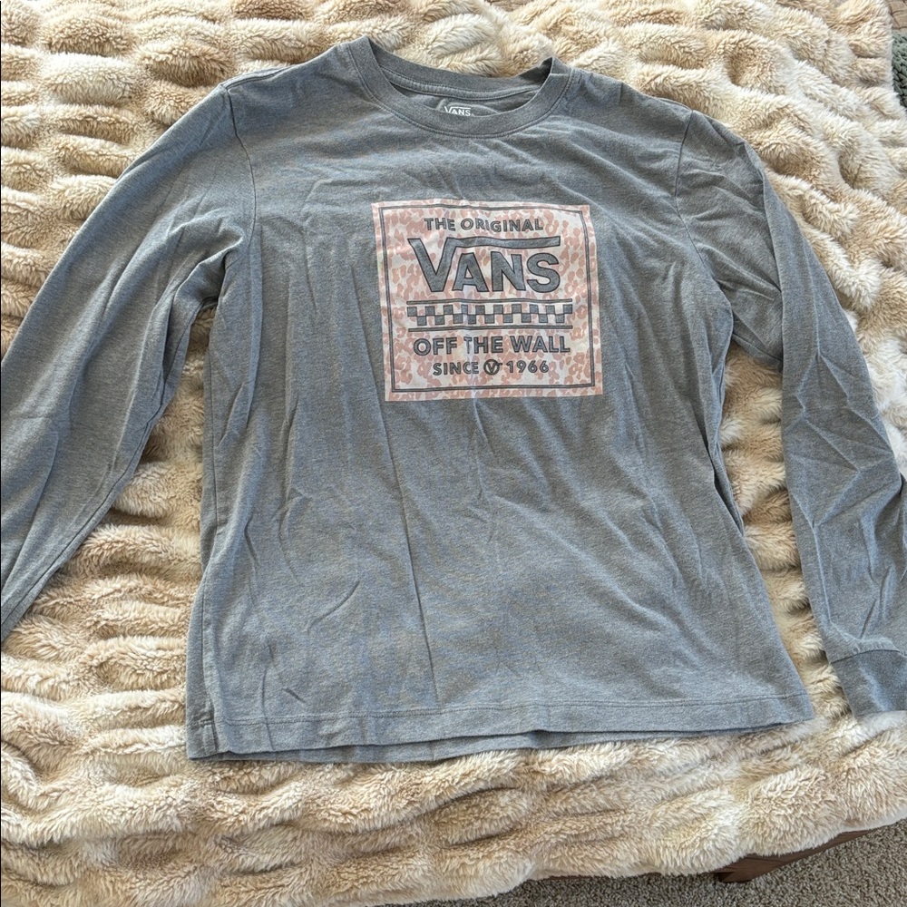 Vans Gray Graphic Long Sleeve Tee
